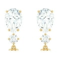thumbnail image 2 of Rosec Jewels Freshwater Pearl Drop Earrings with Moissanite for Women - AAA Quality, 10K Yellow Gold, 2 of 6