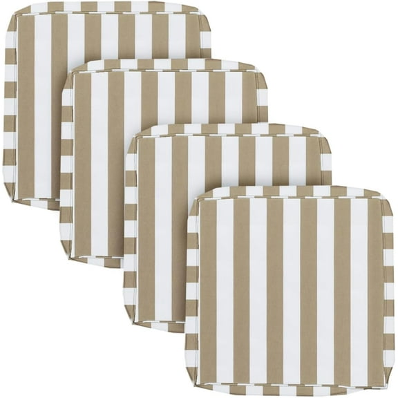 Outdoor Waterproof Patio Cushion Covers 24" X 24" X 4" Set of 4 Replacement Slipcovers Decorative Cushion Cover for Chair Seat Garden Bench Porch Couch P009-24X24X4-4PC Cover