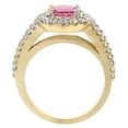 thumbnail image 2 of 14K Yellow Gold Diamond Natural Pink Topaz Engagement Ring Oval 10x8mm, size 5, 2 of 3