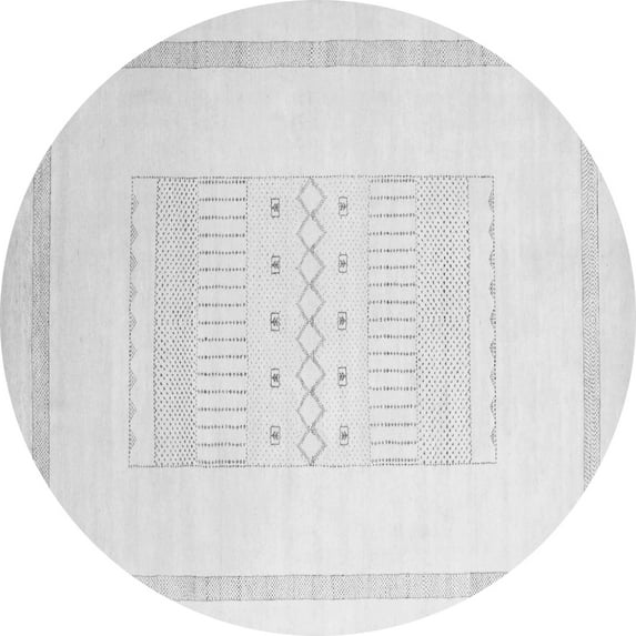 Ahgly Company Indoor Round Solid Gray Modern Area Rugs, 3' Round