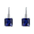 thumbnail image 5 of Blue Apple Co. Cushion Leverback Women Earrings Simulated Blue Sapphire 925 Sterling Silver., 5 of 5