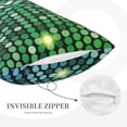 thumbnail image 3 of Daiia Green Disco Lights Bedding Waterproof Pillow Protector Zippered Queen – Bed Bug Proof Pillow Encasement-16"x24", 3 of 6