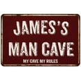 thumbnail image 1 of JAMES'S Man Cave Red Grunge Sign 8 x 12 High Gloss Metal Sign 208120003179, 1 of 1