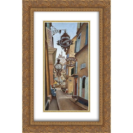 Edward Wadsworth 2x Matted 16x24 Gold Ornate Framed Art Print 'Rue de la Reynarde, Marseilles, France'