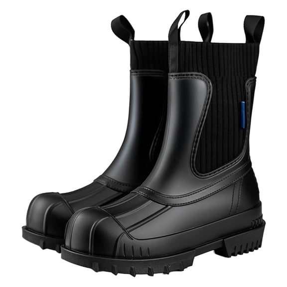 YOURDIARY Womens Rain Boots Short Ankle Chelsea Boots Waterproof Garden Shoes Slip-Resistant