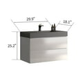 thumbnail image 5 of CITTANEO 30 inch Floating Bathroom Vanity with Black Sink, Modern Bathroom Cabinet in White, 5 of 7