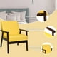 Giantex Chaise d'Appoint Fauteuil Moderne du Milieu du Siècle pour Salon, Chambre à Coucher, Jaune – image 5 sur 8