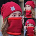 thumbnail image 4 of vnanda Knit Hat Scarf Set Women Winter Hat Scarf Set Knitted Thickened Solid Color Warm Windproof Elastic Anti-slip Plush Cycling Neck Wrap Beanie Set Lady, 4 of 8