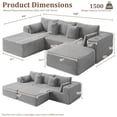 thumbnail image 2 of 3 Seats Boneless Modular Cloud Sectional Sofa with Chaise & Ottoman, Extra-Wide Deep Seats Plush Corduroy Sleeper Soft Couch for Modern Living Room,Small Space Apartment Light Grey 108"-U Shape Right, 2 of 8
