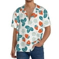 thumbnail image 3 of Honeii 's Floral Strawberr for men's short-sleeved button-up collared shirt featuring a pocket, perfect for beach vacations, and travel adventures., 3 of 5