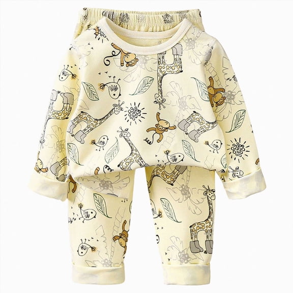 NIEWTR Kids Cute Fall Winter Clothes Set Fall Baby Girl Outfit Excavator Long Sleeve Sweatshirt Pullover Top Pants Toddler Waffle Knit Clothes(A-Beige,5-6 Years)