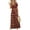 Burgundy, variant on Women's Printed V Neck Short Sleeve Maxi Dress Belted with Pockets Plus Size Full Length 100% Polyester Fabric Comfort