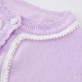 thumbnail image 4 of Zwiiyzr Baby Girl and Toddler Long Sleeve Thin Cardigan Kids Knitted Solid Color Button Up Shrug Cardigan Sweater 18Months-14Years Purple, 4 of 9