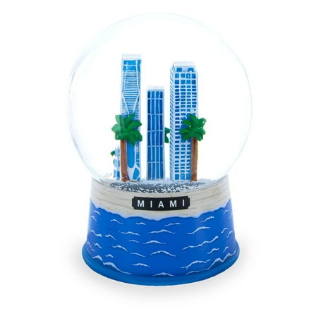 Miami Beach Skyline Glass Water Snow Globe