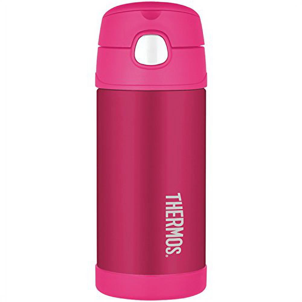 Thermos F4013PK6 12-ounce Stainless Steel Vacuum-Insulated Straw Bottle  (Pink)