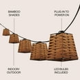 thumbnail image 4 of JONATHAN Y Quinn 10-Light Indoor/Outdoor 10 ft. Classic Vintage LED G40 Square Bamboo Shaded String Lights, Brown, 4 of 7