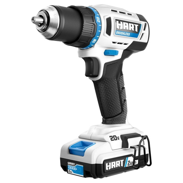 HART 20Volt Brushless 1/2inch Drill/Driver Kit, (1) 2.0Ah LithiumIon