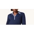 thumbnail image 2 of Karen Scott Women's Contrast Trim Cotton Shirtdress Blue Size Petite Small, 2 of 3