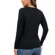 thumbnail image 2 of Gibobby Suéter Abrigo Mujer Suéter de Navidad suelto a la moda para mujer, suéter de punto Jacquard de manga larga con cuello Rojoondo para el día de invierno (Negro, S), 2 of 5