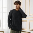 thumbnail image 2 of Wdgfv Men's Crewneck Pullover Sweater Waffle Textured Knitted Sweaters Casual Loose Fit Sweaters with Ribbing Edge, 2 of 7