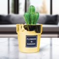 thumbnail image 1 of Accent Collection Mini Plant Pot with Cactus Faux Plant for Home or Office Decor Gold Decor Gifts 6 inch, 14 cm, 1 of 6