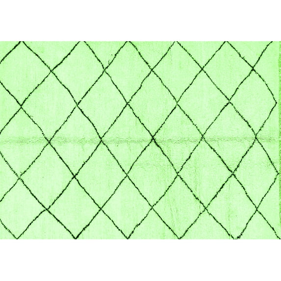 Ahgly Company Indoor Rectangle Solid Green Modern Area Rugs, 5' x 8'