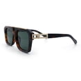 thumbnail image 6 of Mens Euro Mafia Mob Thick Bevel Frame Rectangle Racer Sunglasses [Tortoise Gold - Green], 6 of 8
