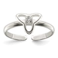thumbnail image 1 of 925 Sterling Silver Cubic Zirconia Polished Trinity Toe Ring, 1 of 2