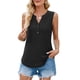 thumbnail image 2 of Blusa de Verano Sin Mangas con Cuello en V y Abertura en el Cuello con Panel de Encaje para Mujer Negro XL, 2 of 9