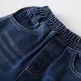 thumbnail image 6 of Boys Elastic Waist Jeans Relaxed Fit Tapered Leg Pull On Denim Pants Kids Little Boy Dark Blue,Size 2-3T, 6 of 9