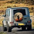 thumbnail image 6 of Waterproof Spare Wheel Cover, Anime Man Samurai Moon Pattern Adjustable Wheel Cover For Jeep Trailer RV SUV Car, 15 inch, 6 of 8