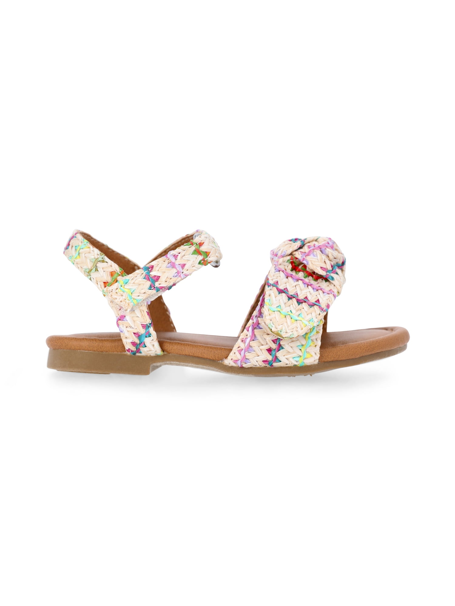 Wonder Nation Baby and Toddler Girls Raffia Knot Sandals