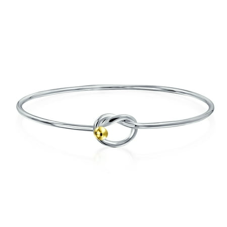 Two Tone Gold Plated Minimalist Simple Eternal Love Knot Bangle Simple Eternal Love Knot Bangle