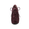 thumbnail image 2 of BLISSFUL STEP Women's Platform Block Heel Lace Up Booties Burgundy Leopard (Size 10), 2 of 8