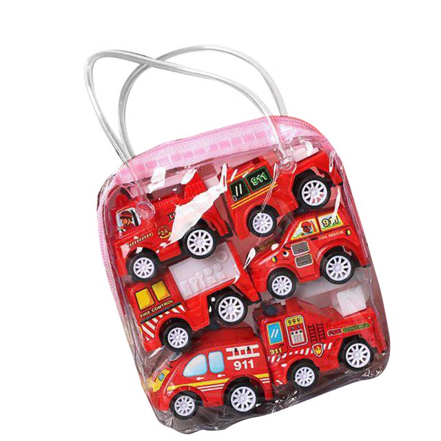 Tire hacia atrás los coches de la ciudad, 6PCS Tire hacia atrás el juguete Tire hacia atrás el camión del juguete Tire hacia atrás el juego del juguete Acabado de lujo