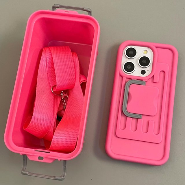 HKUKY - Neceser multifuncional para teléfono, divertida maleta cruzada, creativa y moderna caja de almacenamiento con forma de bolso bandolera multifuncional
