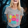 thumbnail image 6 of mgoYE Halloween Shirt Womens Cute Ghost with Coffee Pumpkin Graphic Casual Halloween Tee Autumn Thanksgiving Tops T Shirt for Women(Light Gray,XL), 6 of 9