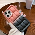 thumbnail image 3 of for iPhone 14 Pro Max Puffer Case, Soft Touch Down Jacket Puffy Camera Lens Protection Shockproof Silicone Gradient Cases for Women Men 14 Pro Max 6.7"(Coral Pink Black), 3 of 12