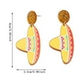 thumbnail image 3 of BNNG Mexican Carnival Earrings Stud Earrings Hat Violin Colorful Print Simple Fashion Geometric Earrings Earrings Accessories Female Elegant Hexagon-Shaped Alloy Earrings Acrylic Earrings For Women, 3 of 4