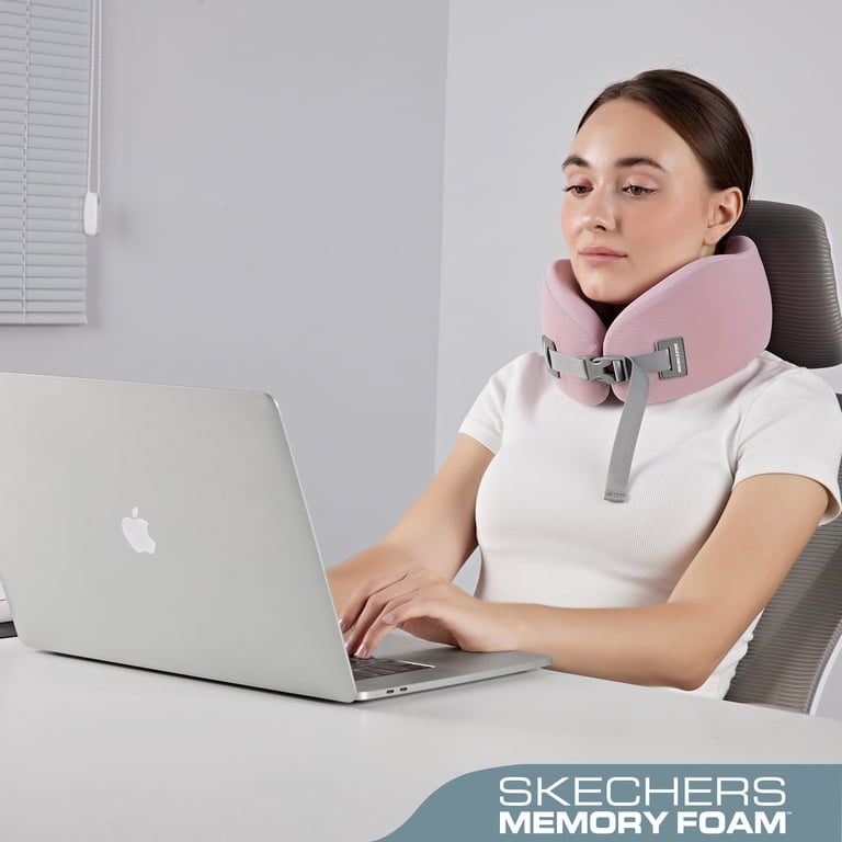 Skechers Memory Foam U-Shaped Travel Neck Pillow, Pink photo 5
