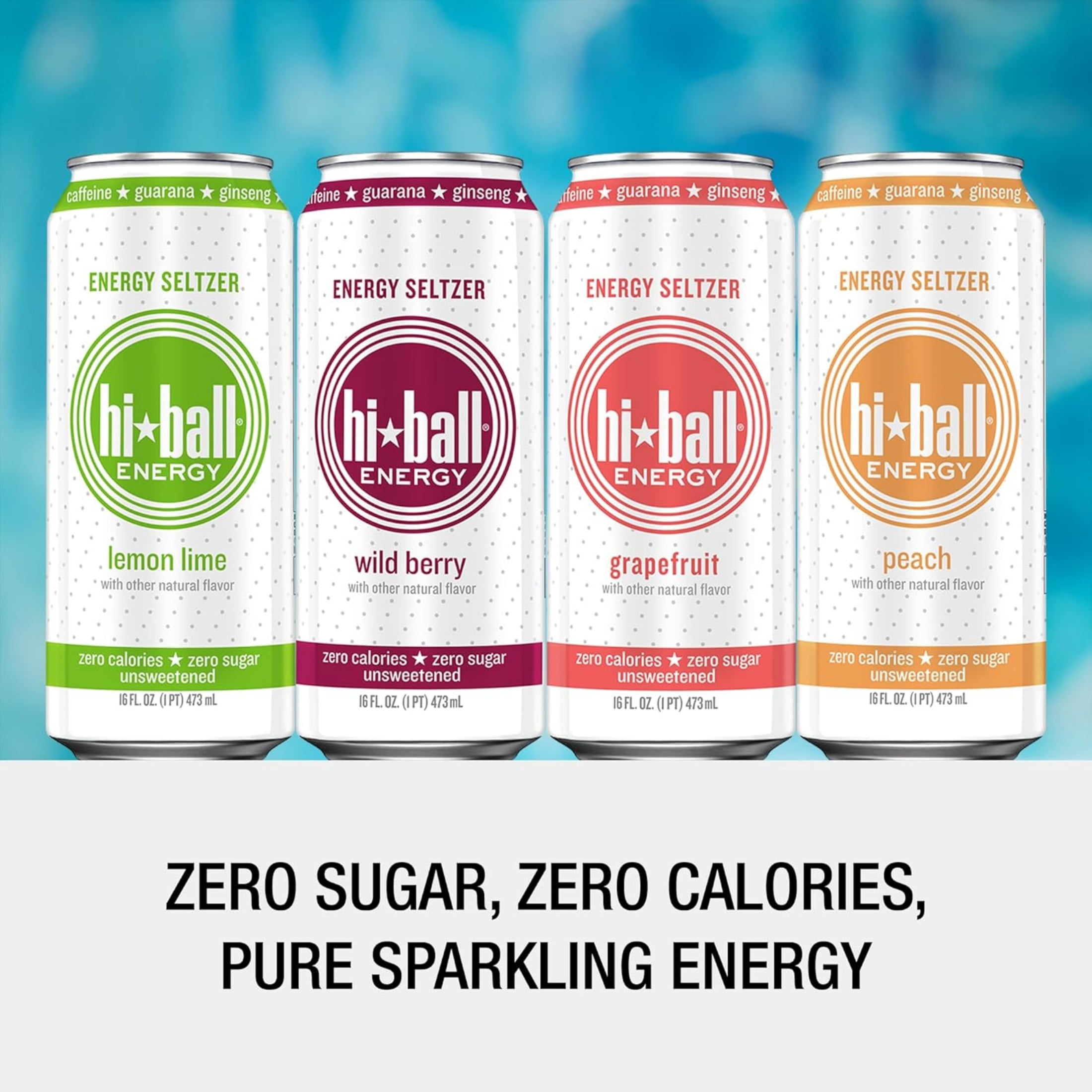 Hiball Energy Seltzer Variety Pack, 8 Pack 16 fl. oz. Cans