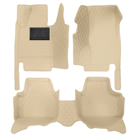 Leadwolf Car Floor Mats for Infiniti G Coupe/G35 2000 2001 2002 2003-2007 Carpet Type High-End Decorative Interior Accessories Leather Beige