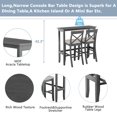 thumbnail image 2 of Bellemave 3 Piece Pub Table and Chair Set, Wood Bar Height Dining Set Kitchen Breakfast Nook with 2 Upholstered Chairs for Small Places, Rectangle Furniture (Brown+White+Beige), 2 of 9