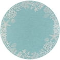 thumbnail image 3 of 8ft Round Water Resistant, Large Indoor Outdoor Rugs for Patios, Front Door Entry, Entryway, Deck, Porch, Balcony | Outside Area Rug for Patio | Aqua, Coastal | Size: 7'10'' Round, 3 of 6