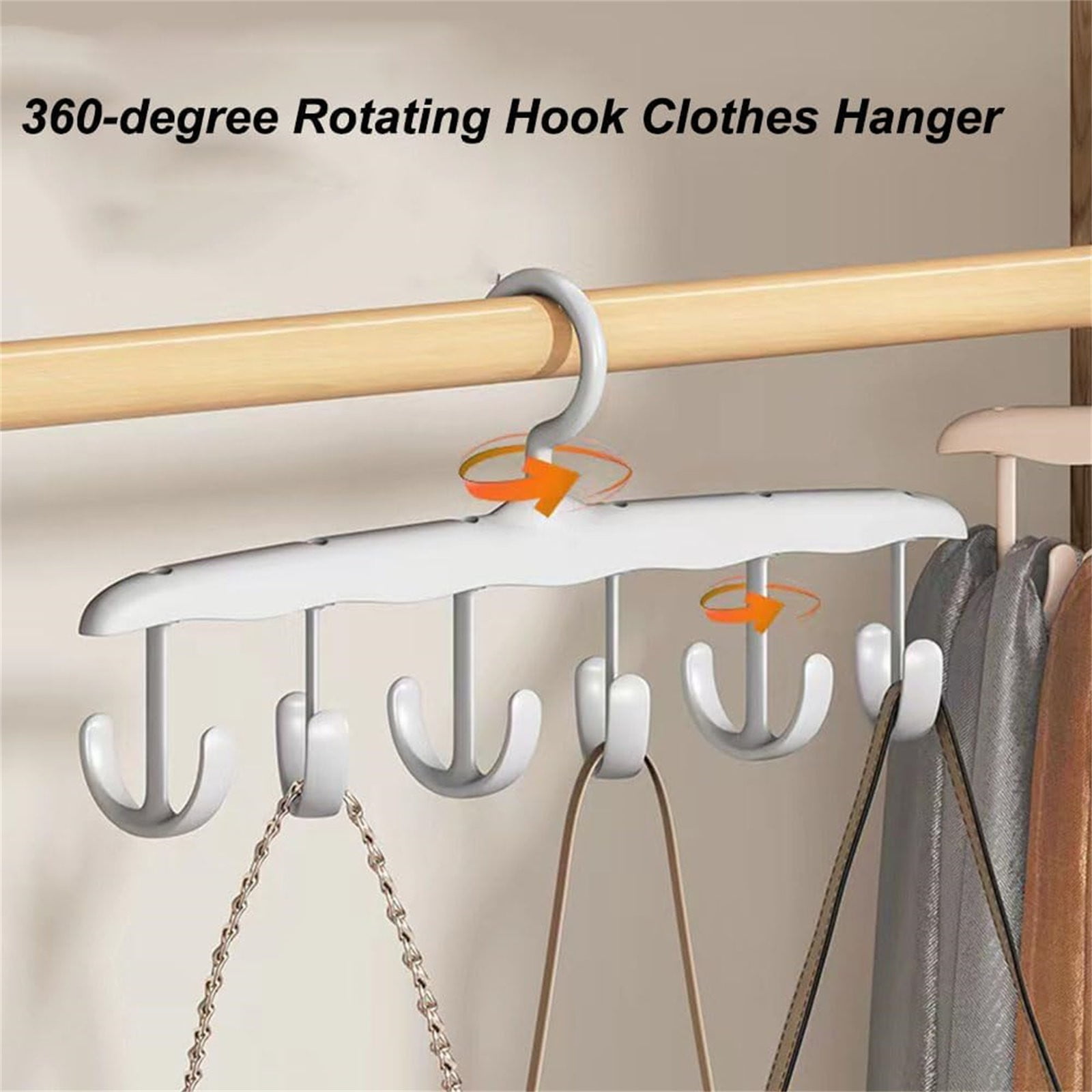 Hat Hangers for Closet, Hat Organizer for Baseball Caps, 360-Degree Rotation Hat Holder Storage with 12 Hooks, Gift for Men, Women, 1 Pcs, 11.81x0.78x2.75"