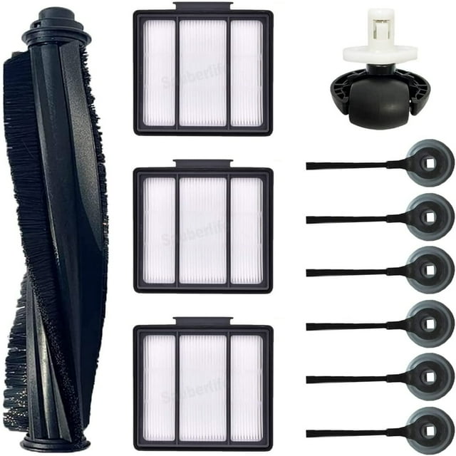 MesaSe Pièces Compatibles avec l'Aspirateur Robot Shark ION RV700 RV720 RV754 RV753 RV750 RV765 RV763 1 Brosse Principale 3 Filtres 6 Brosses Latérales 1 Roulette avant