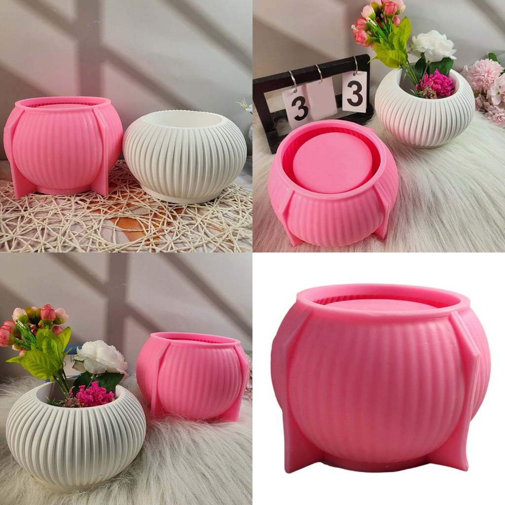 lanema Silicone Stripe Planter Mold for Concrete Resin Craft Home Garden Decoration