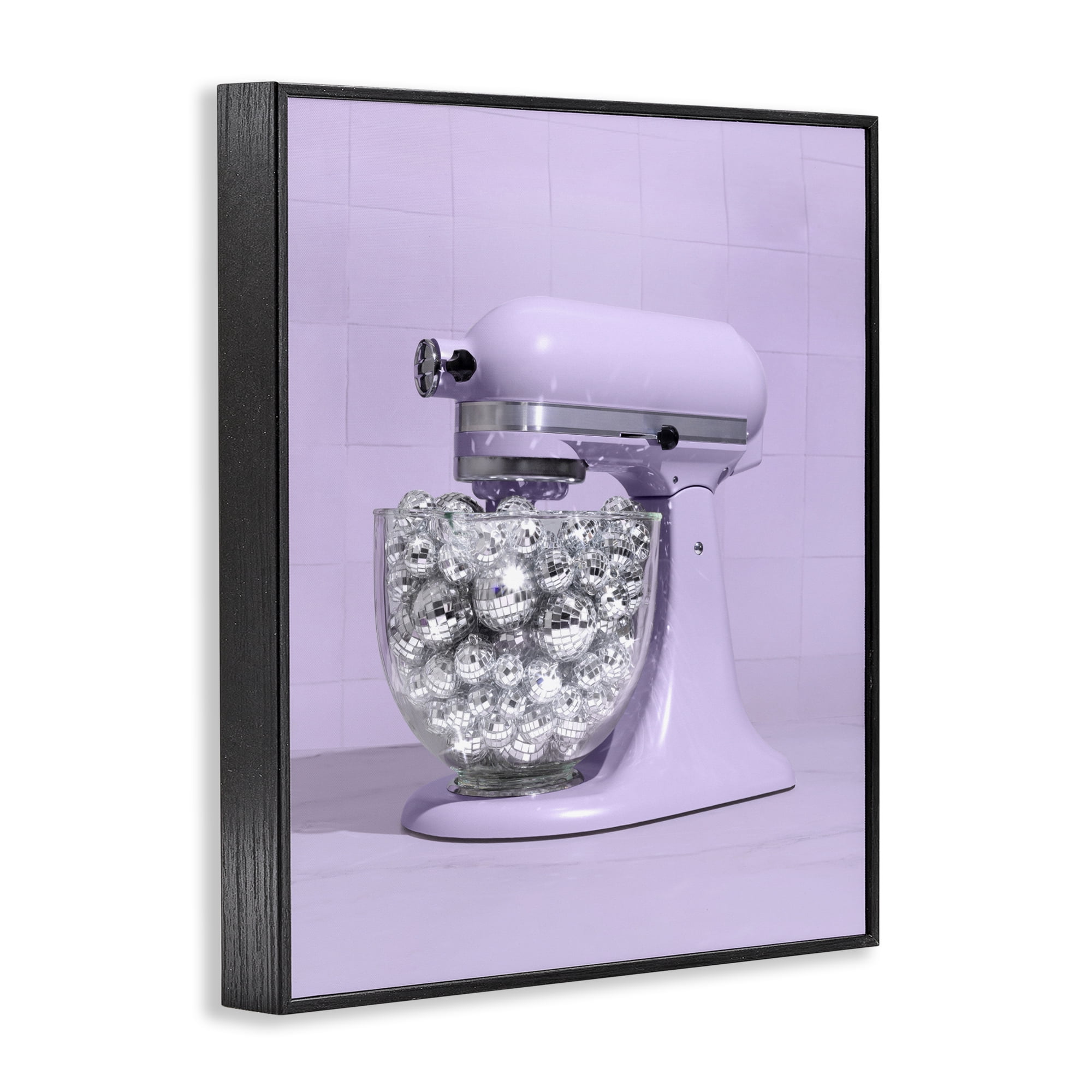 Stupell Industries Disco Kitchen Mixer over Purple Black Framed Giclee Art, design by LISH Creative