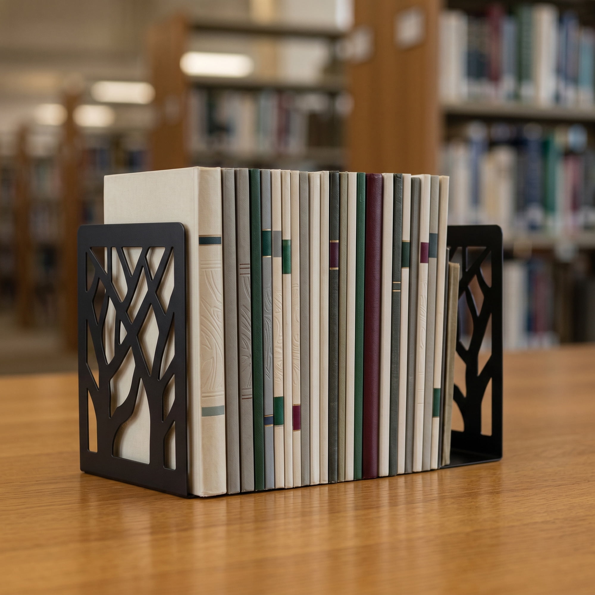 Unique Bargains Metal Bookends for Home Office and Library Black Style D 4.7"x3.5"x6.9"