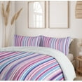 thumbnail image 6 of Ambesonne Abstract Duvet Cover Sets, Colored Stripes Lines, 2-King, Pale Pink Sky Blue, 6 of 7